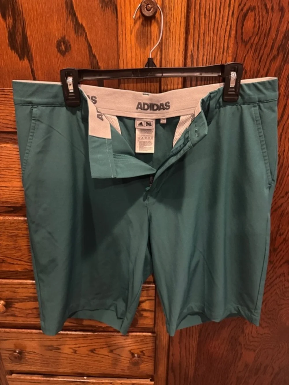 adidas Men's Flat Front Golf Shorts - Green